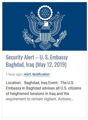 هشدار سفارت واشنگتن در بغداد؛ «آمریکایی‌ها به عراق سفر نکنند»