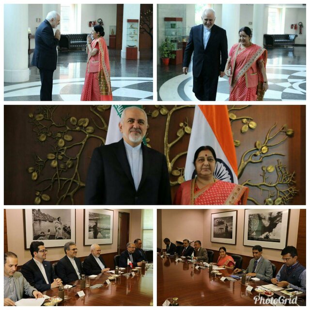 دیدار ظریف با وزیر خارجه هند در دهلی نو