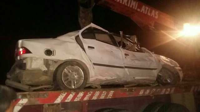 واژگونی سمند در جاده کردکوی - گرگان 2 کشته داشت
