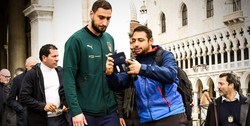 دروازه‌بان تیم ملی ایتالیا در شهر سیل‌زده ونیز+عکس