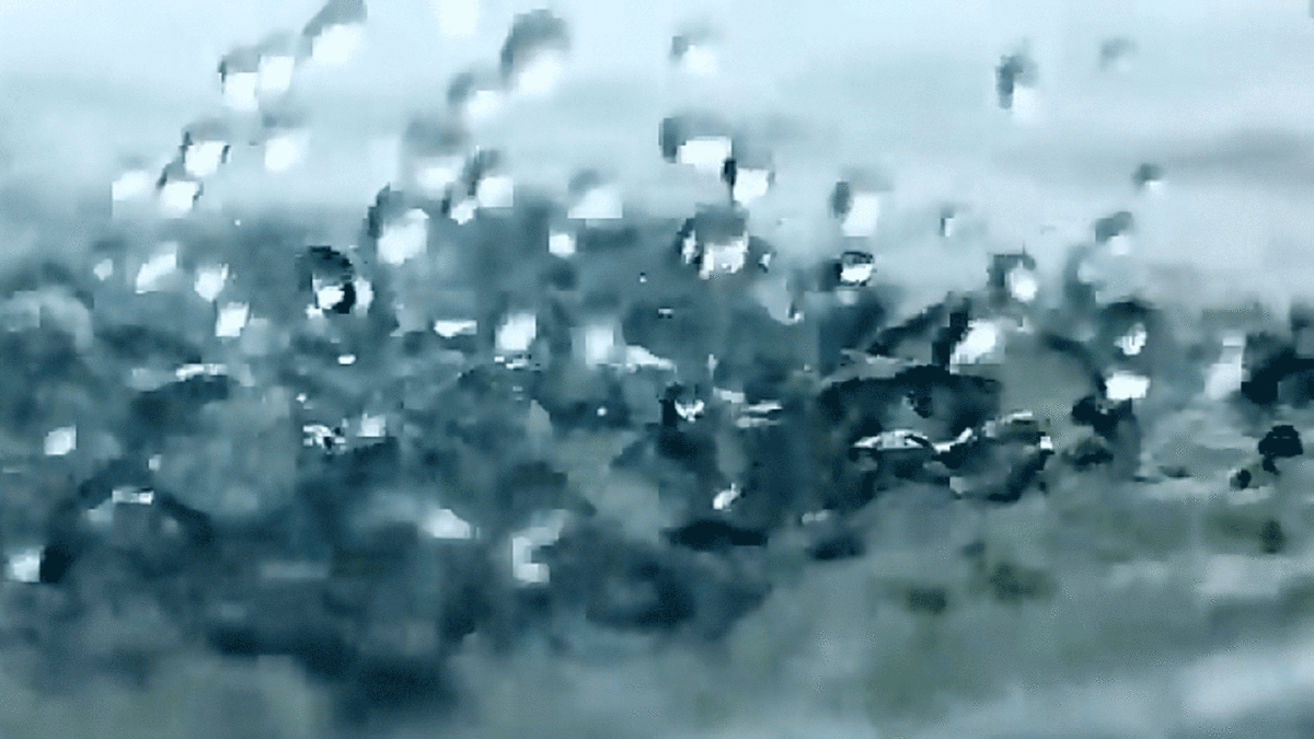 فیلم| بارش جالب باران بر روی رودخانه