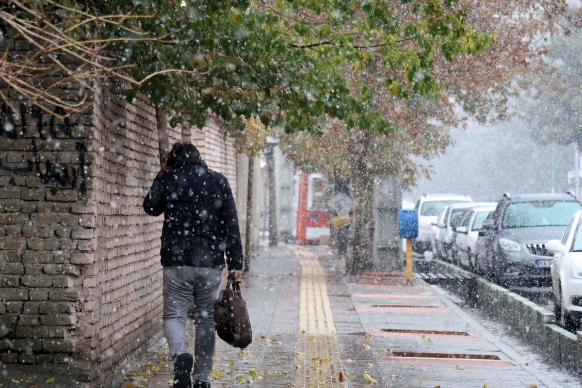 فیلم| بارش برف در تهران