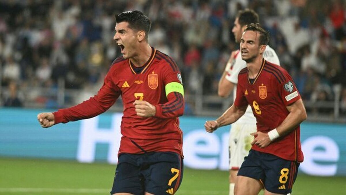 فیلم| برد ۷ گله اسپانیا برابر گرجستان با هت‌تریک موراتا+خلاصه بازی
