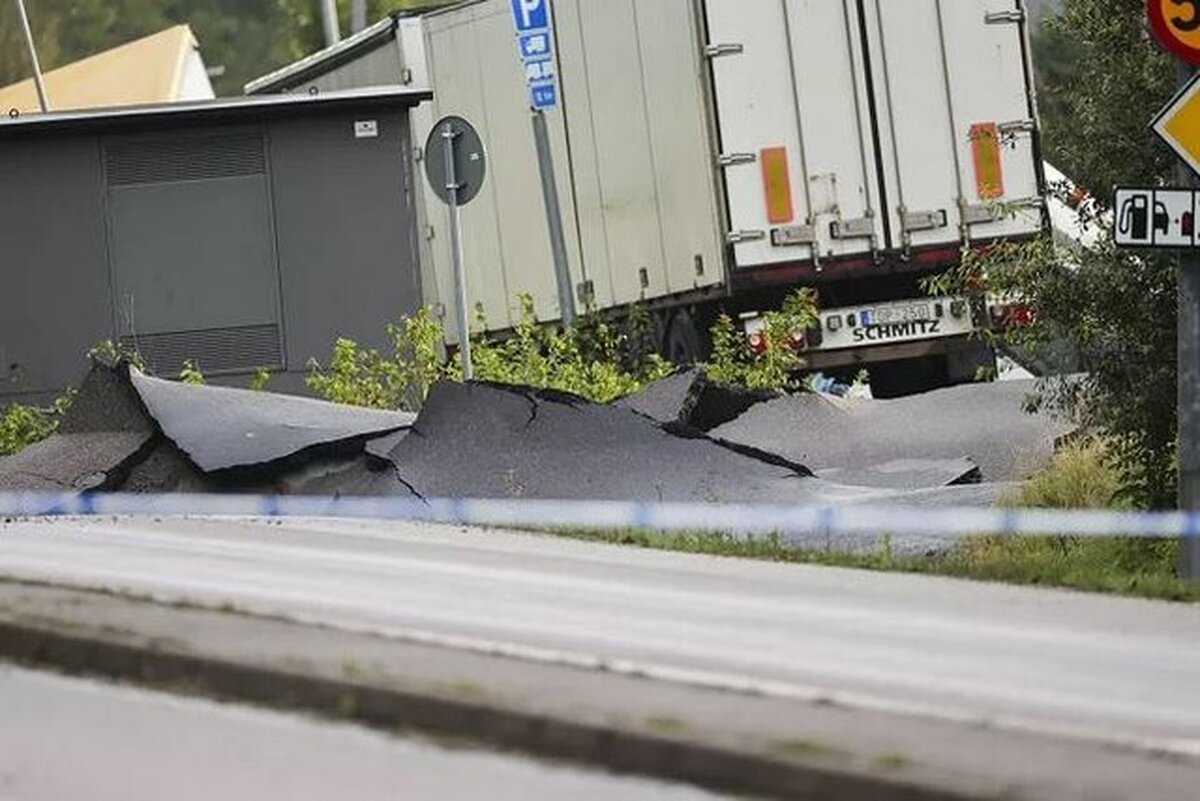 رانش زمین در بزرگراهی در سوئد حادثه آفرید