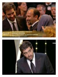 شهاب حسینی پس از دریافت نخل طلای بهترین بازیگر مرد در جشنواره کن: این جایزه را از اعماق وجودم به مردم کشورم تقدیم می‌کنم.