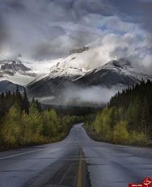 جاده منتهی به رشته کوه های راکی کانادا