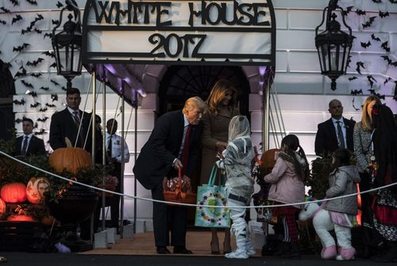  نخستین جشن هالوینی ترامپ و همسرش در کاخ سفید 