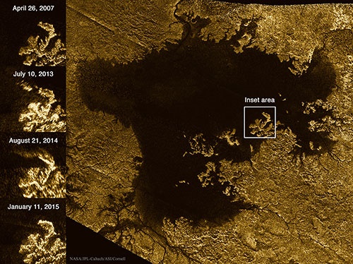 ماجراهای دریاچه مرموز قمر زحل/عکس روز ناسا