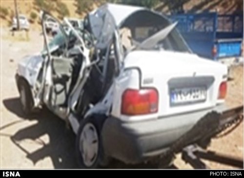 3 کشته در تصادف خودروی حامل کنک فوکاران با اتوبوس +عکس