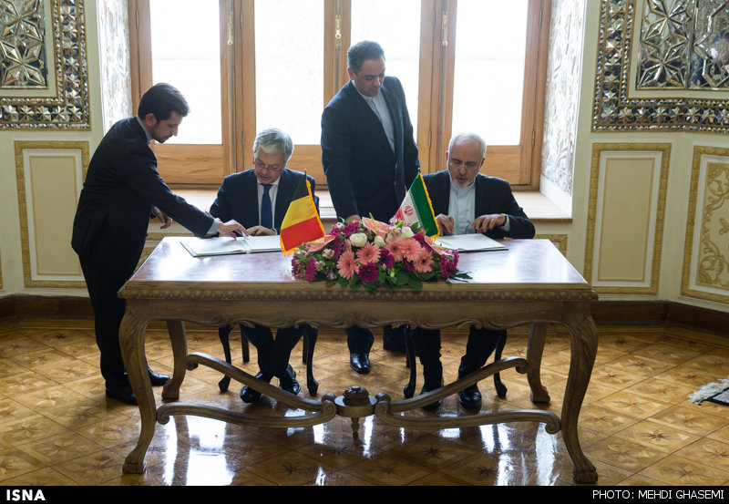عکس/ دیدار وزیر خارجه بلژیک با ظریف