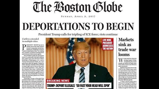 طنز جالب روزنامه بوستون گلوب درباره ترامپ +عکس