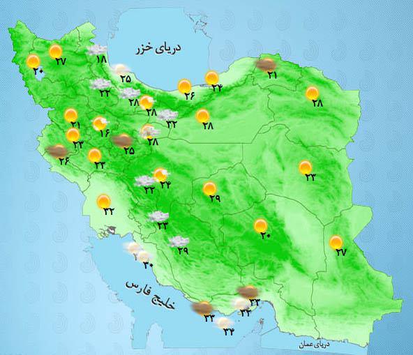 عکس/ نقشه آب و هوایی کشور