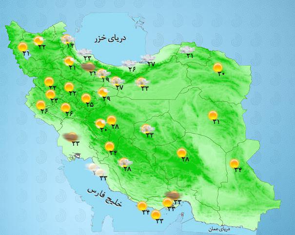 عکس/ نقشه وضعیت جوی استان‎های کشور