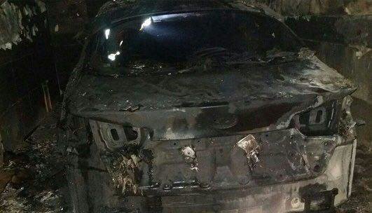خودرو جاسم کرار در آتش سوخت + عکس