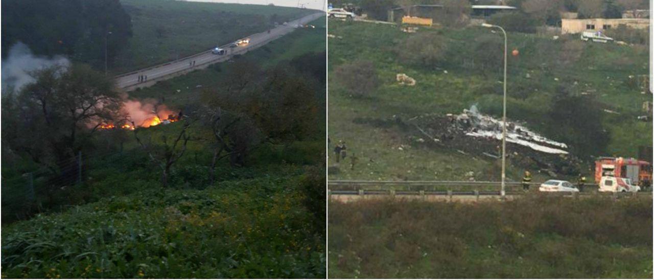 سقوط اف-16 اسراییلی در مرز سوریه+عکس