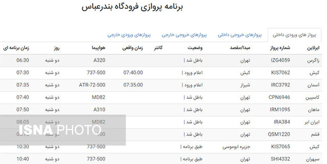 کاسبی داغ شرکت‌های هواپیمایی در هوای برفی/بلیت بندرعباس- تهران به بالای 600 هزار تومان رسید!