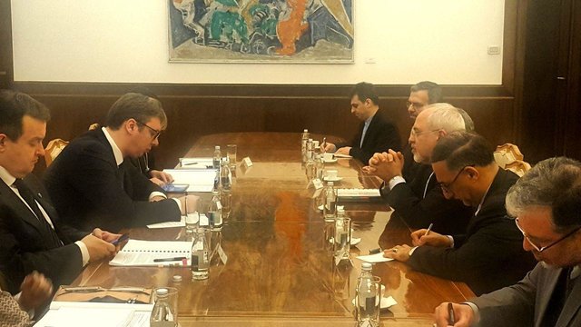 ظریف با رییس‌جمهور صربستان دیدار کرد+عکس