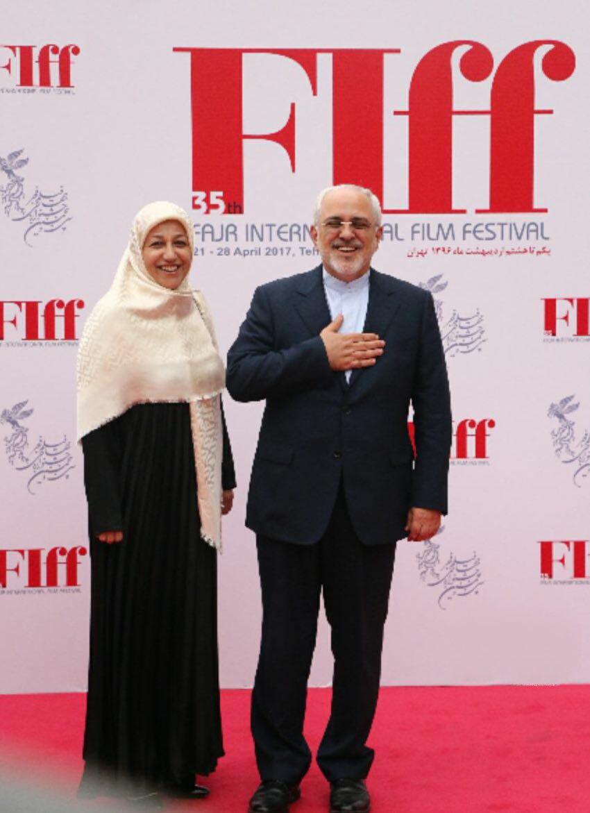 ظریف و همسرش در محفل هنرمندان/تصاویر