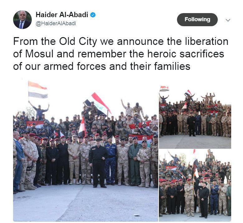 اظهارات العبادی درباره آزادی موصل/ شادی عراقی‌ها+تصاویر
