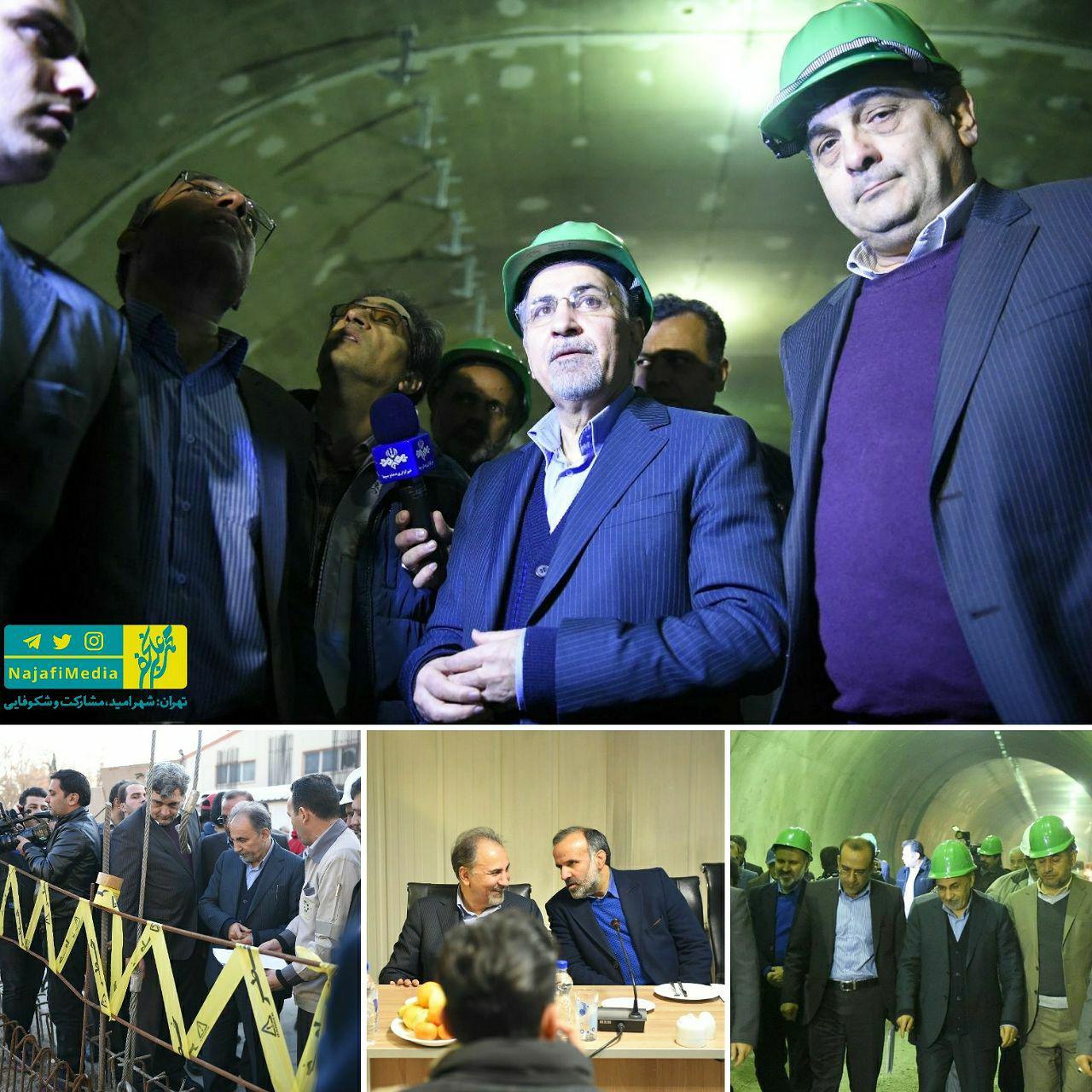 عکس/بازدید شهردار تهران از پروژه تونل آرش - اسفندیار و پارکینگ طبقاتی نیایش