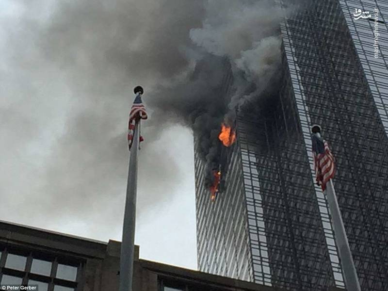 عکس/ یک کشته در حادثه آتش‌سوزی برج ترامپ