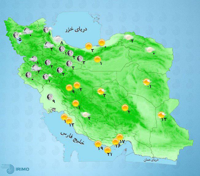 وقوع سیل، برف و کولاک در 6 استان+نقشه