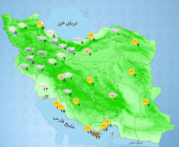 برف و کولاک در تعدادی از استان‌ها/ اعلام استان‌های پر بارش+نقشه