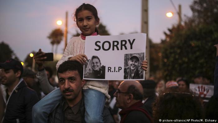 مراکشی‌ها یاد دو زن اروپایی قربانی داعش را گرامی داشتند+عکس