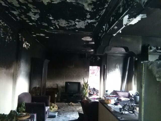 آتش سوزی در ساختمان ۴ طبقه +عکس