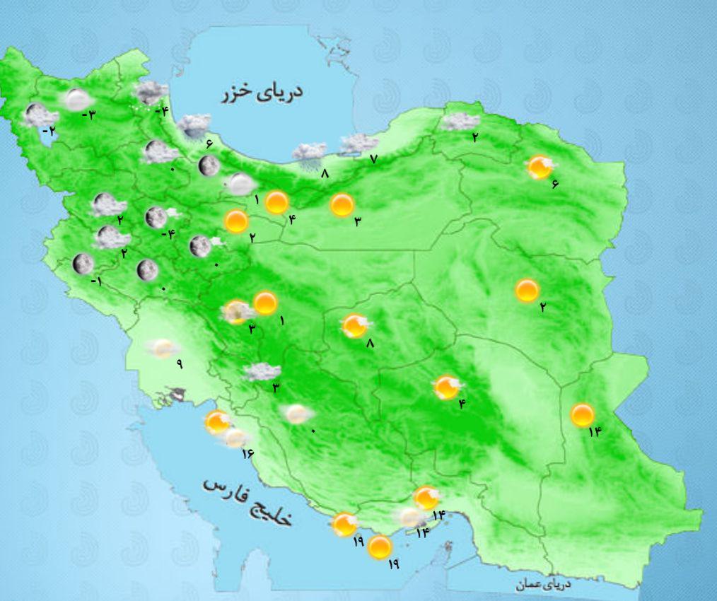 برف و باران ادامه دارد+نقشه