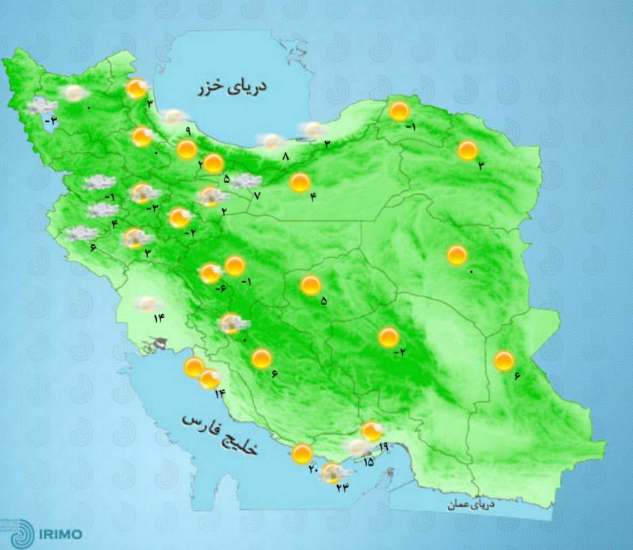 وضعیت جوی کشور+نقشه