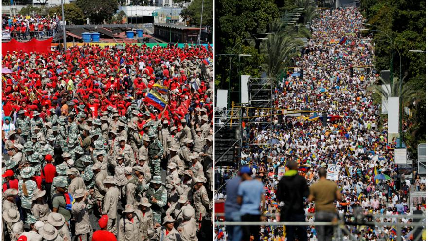 تظاهرات بزرگ در ونزوئلا؛ حامیان مادورو و گوآیدو صف‌آرایی کردند+عکس