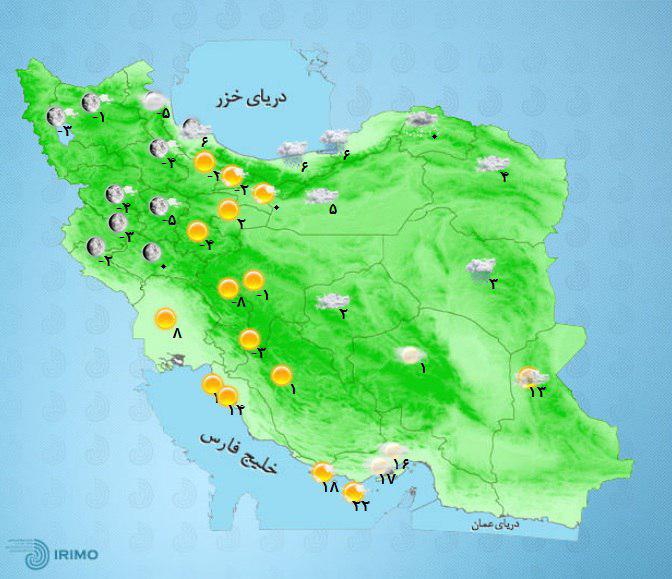 وضعیت جوی کشور؛ گردوخاک در شرق افزایش آلاینده‎ها در شهرهای پرجمعیت+نقشه