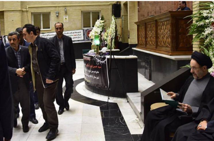 حضور خاتمی و احمدی‌نژاد در مراسم بزرگداشت یک سردار سپاه