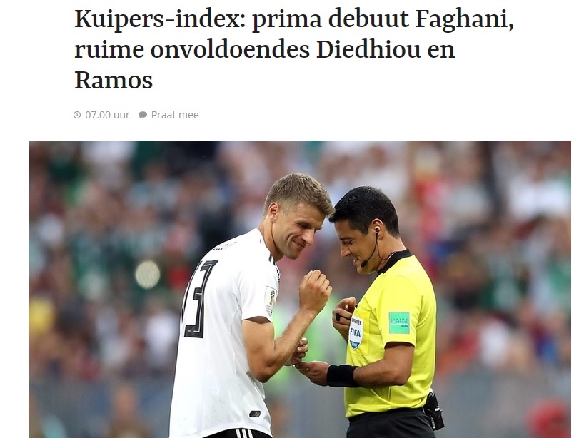 تمجید روزنامه هلندی از قضاوت داور ایرانی؛ فغانی جزو بهترین های جام جهانی