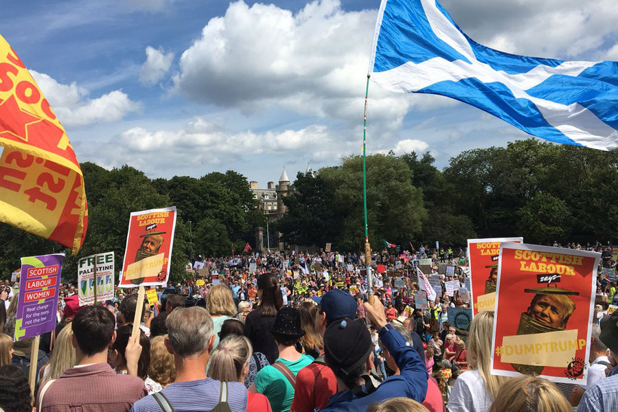 اسکاتلندی‌ها هم ترامپ را نخواستند/تظاهرات گسترده مخالفان رییس جمهور امریکا