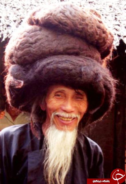 مردی با طولانی‌ترین موهای جهان +تصاویر