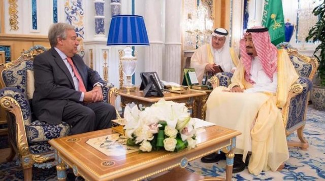 دیدار پادشاه عربستان با دبیرکل سازمان ملل+عکس