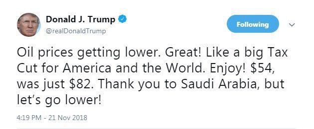 تشکر نفتی ترامپ از عربستان: باید پایین‌تر هم برود!