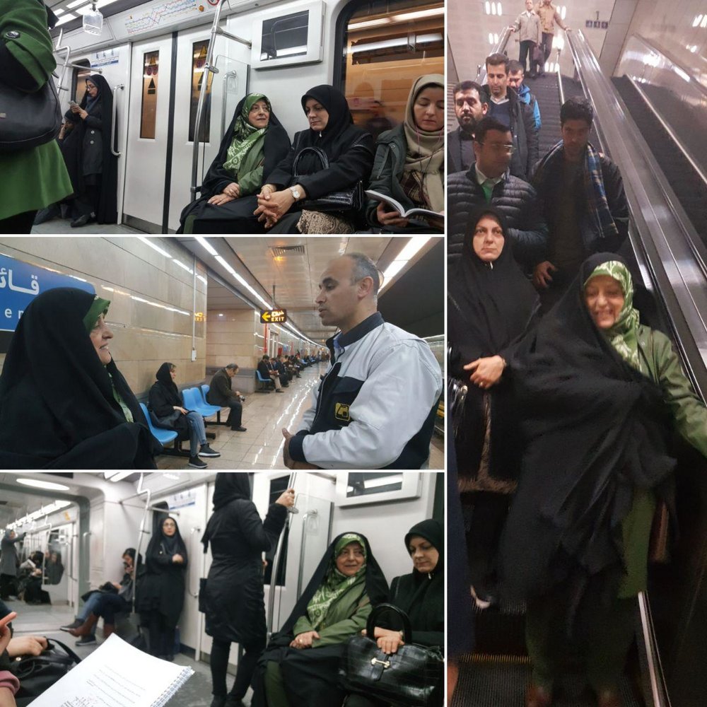 عکس/ متروسواری معصومه ابتکار در سه‌شنبه بدون خودرو