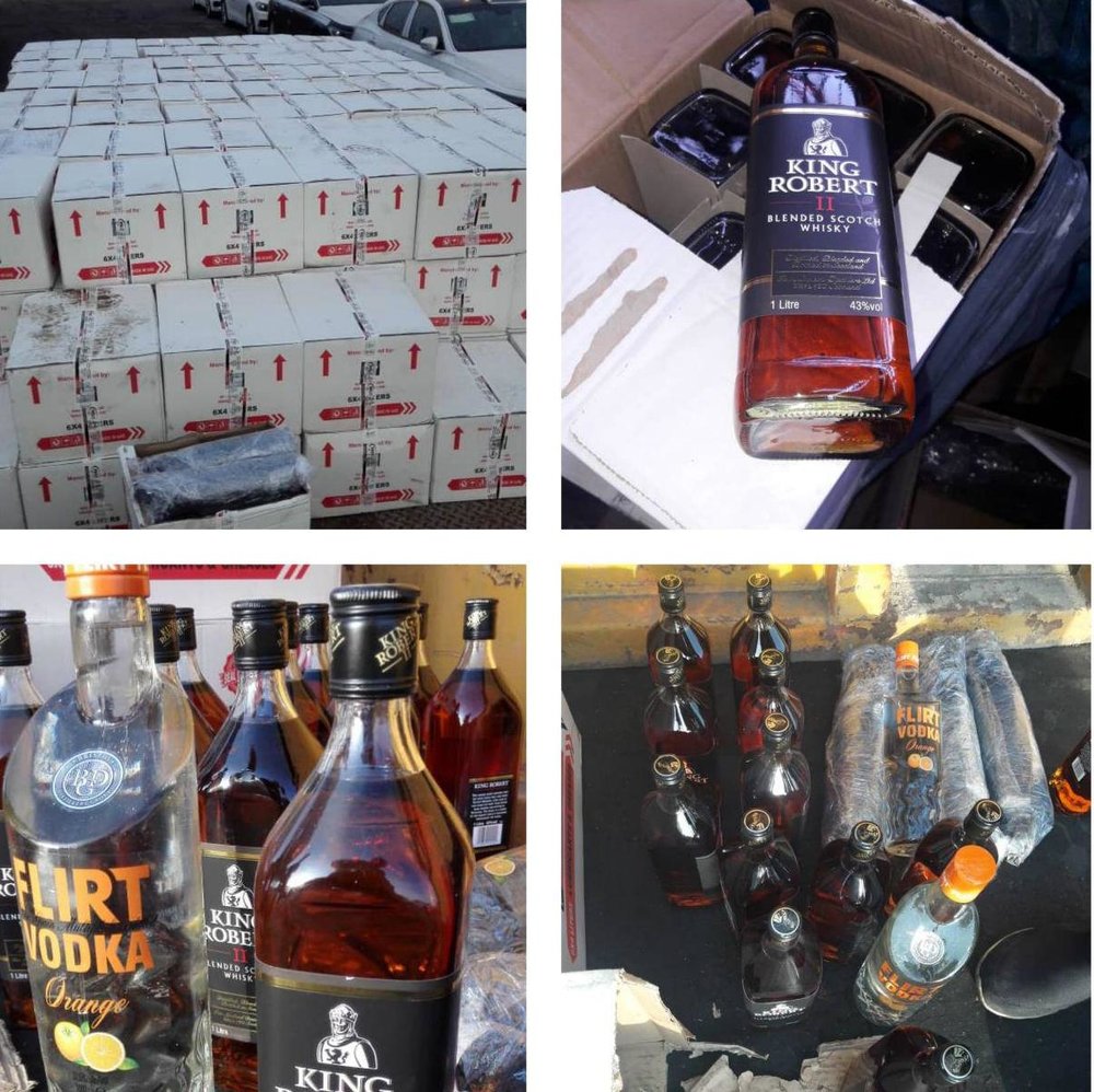 تصاویر/ کشف محموله بزرگ مشروبات الکلی در گمرک