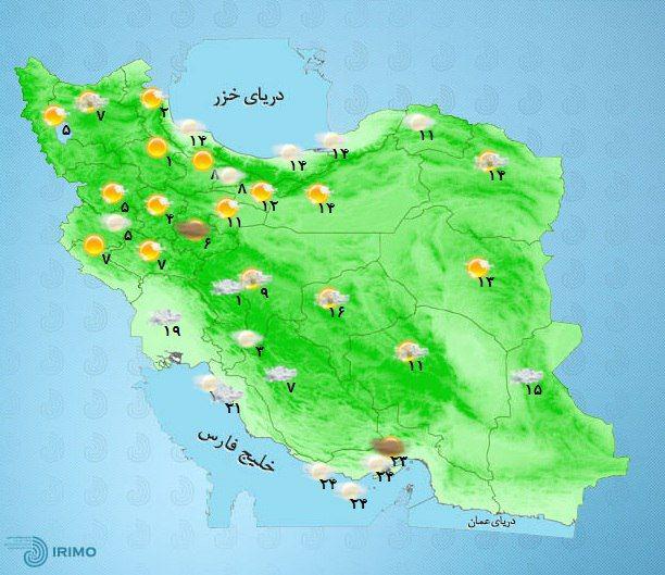 اعلام استان‌های پر بارش امروز و فردا