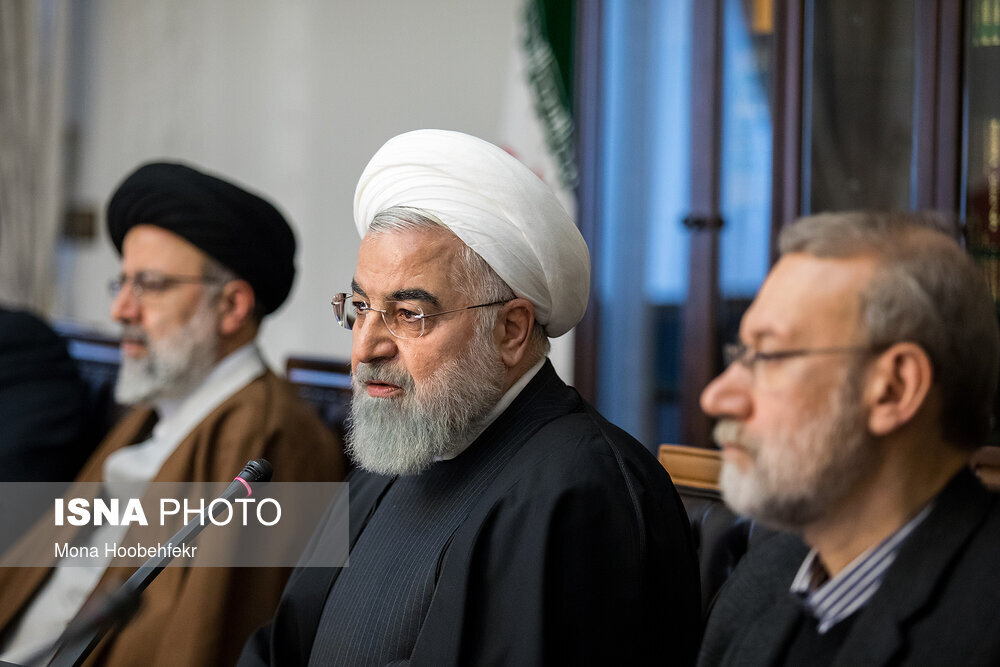 تصویری از سران قوا در جلسه امروز شورای عالی فضای مجازی