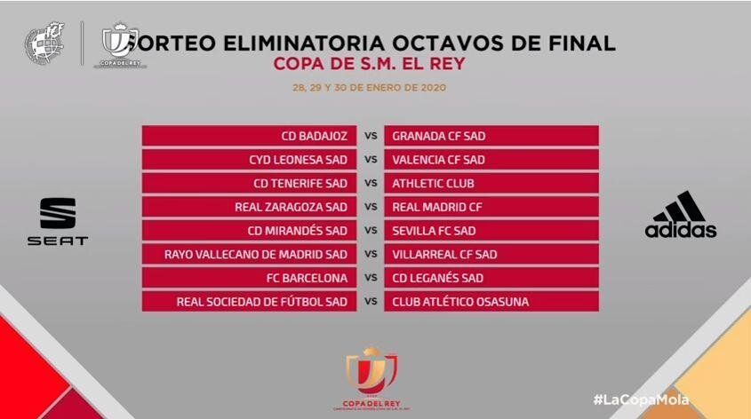 حریفان رئال مادرید و بارسلونا در جامحذفی مشخص شدند حریفان رئال مادرید و بارسلونا در جامحذفی مشخص شدند