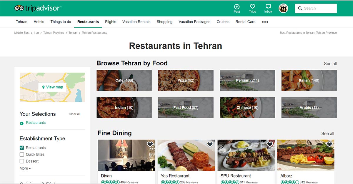 راهنمایی کوتاه و مختصر از بهترین رستورانهای تهران راهنمایی کوتاه و مختصر از بهترین رستورانهای تهران
