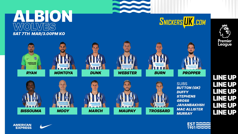 غیبت جهانبخش در ترکیب برایتون مقابل ولورهمپتون