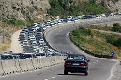 ترافیک در مسیر شمال به جنوب کرج - چالوس