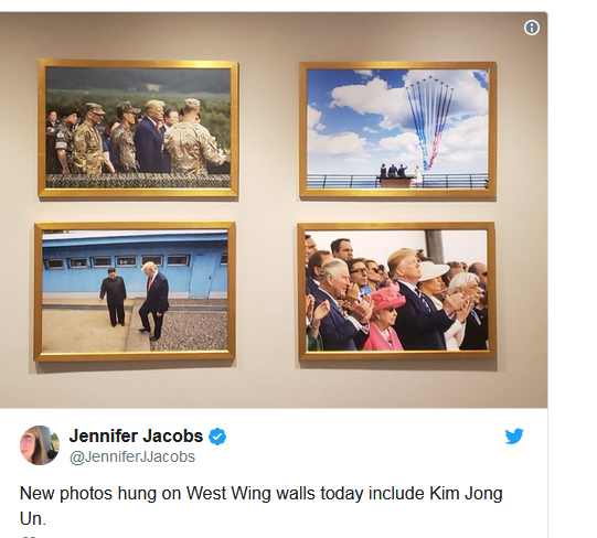 عکس رهبر کره شمالی بر روی دیوار کاخ سفید