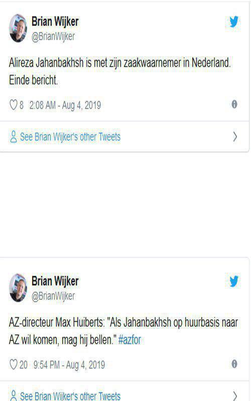 توییت خبرساز روزنامه نگار هلندی درباره علیرضا جهانبخش