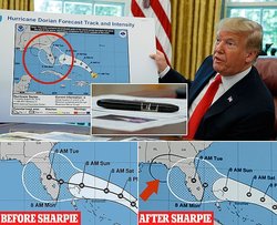 استناد ترامپ به نقشه دستکاری شده برای پیش‌بینی طوفان